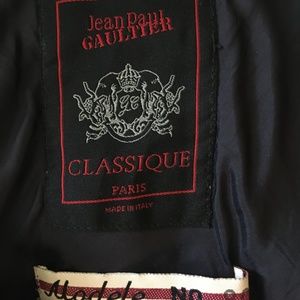 Gautier wool mermaid high waisted pinstripe dark navy skirt - Size 10